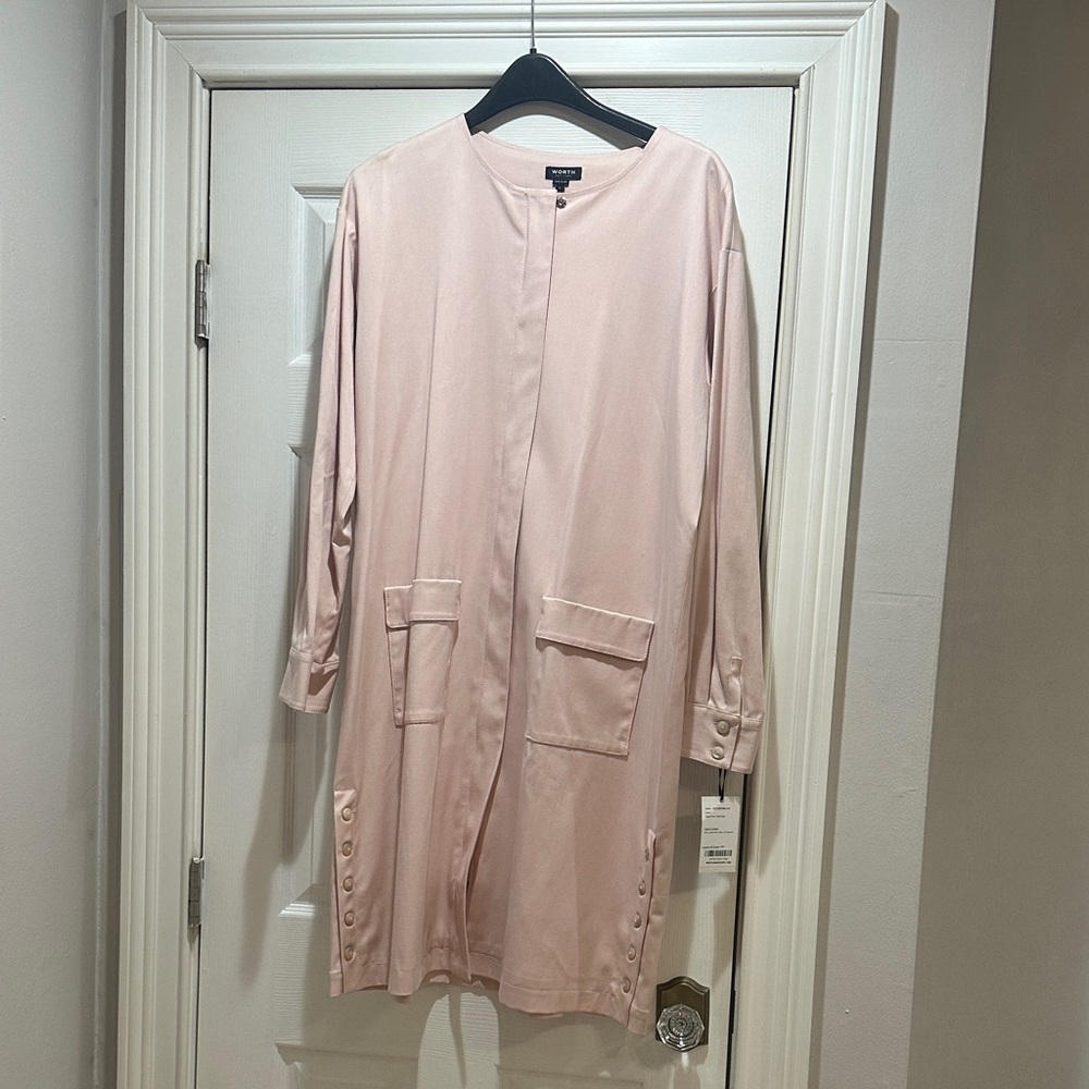 Worth Pale Pink Open-Front Long Sleeve Tunic